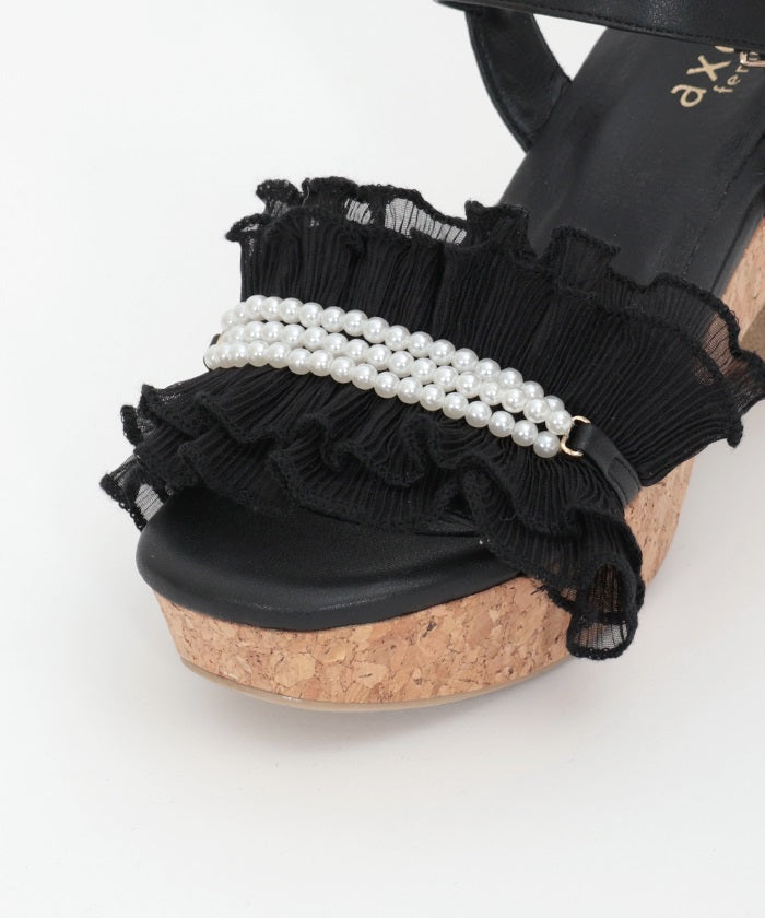 Pleated Frill Sandals