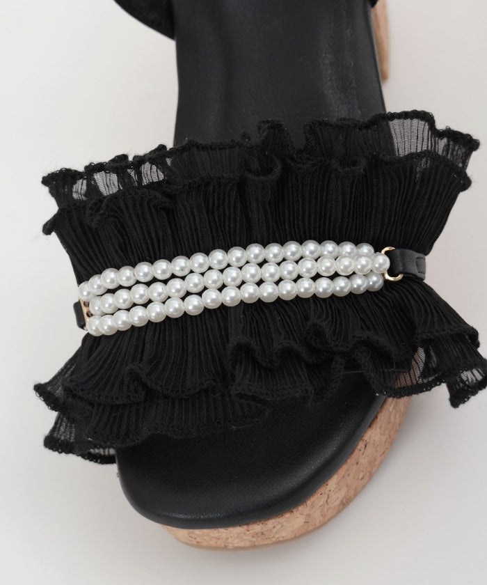 Pleated Frill Sandals