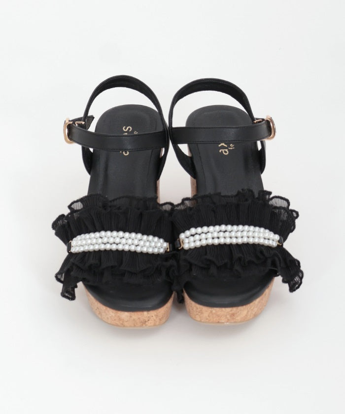 Pleated Frill Sandals