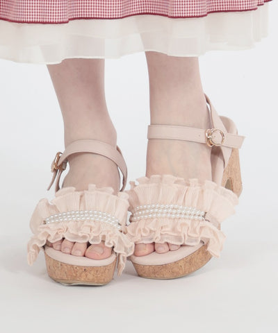 Pleated Frill Sandals