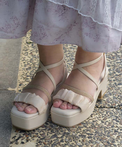 Chiffon & Glitter Sandals