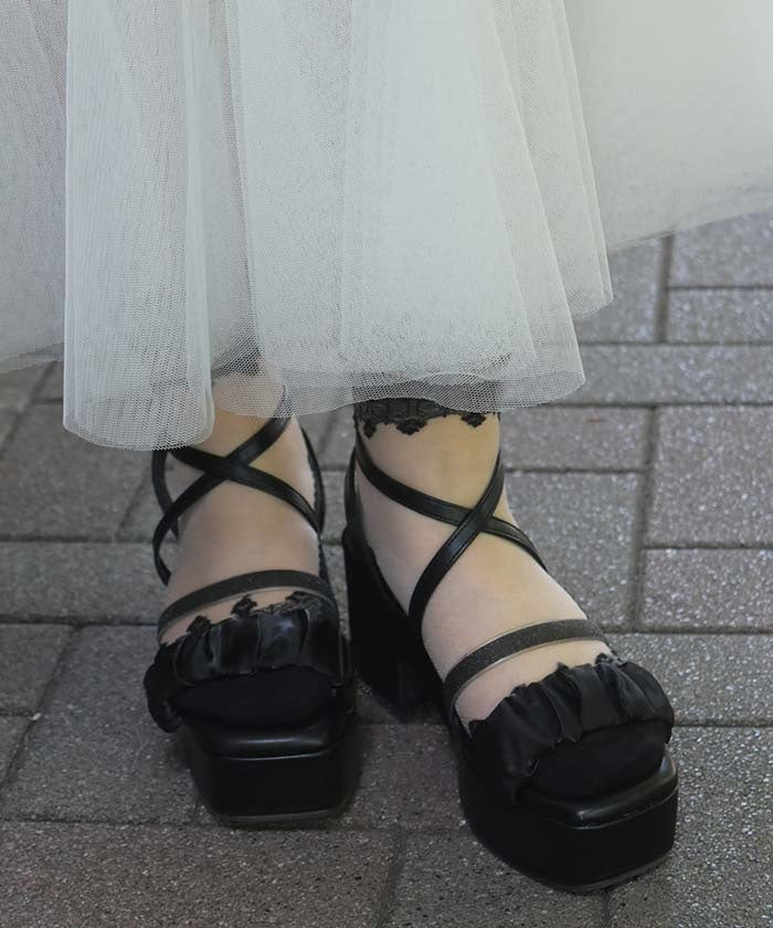 Chiffon & Glitter Sandals