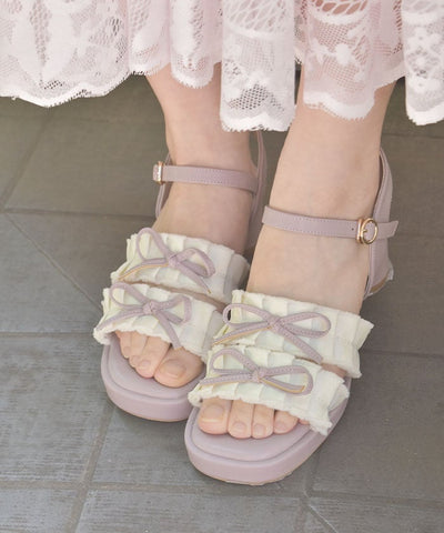 Fringe Color Scheme Ribbon Sandals