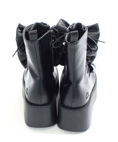 Fickle Bebe Ribbon Lace-Up Boots (Time-limited Price)