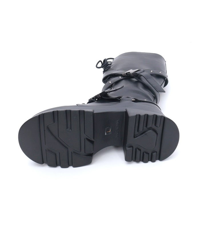 Snap Buckle Belt Long Boots