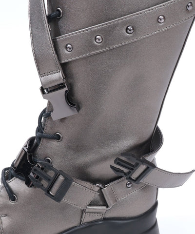 Snap Buckle Belt Long Boots