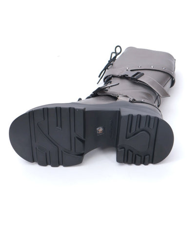 Snap Buckle Belt Long Boots