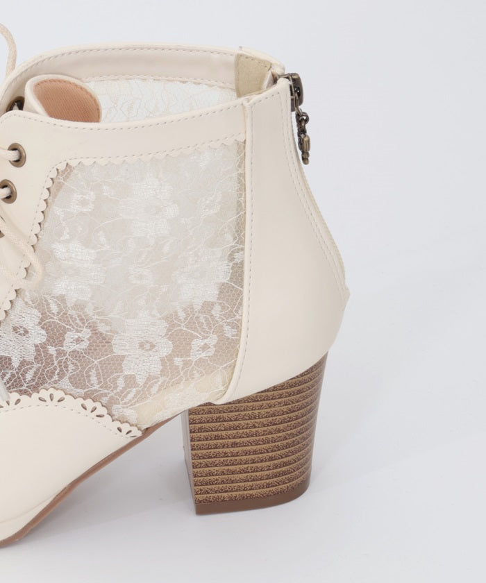 Tulle Lace-Up Boots – axes femme from JAPAN