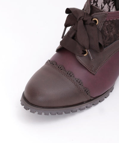 Color Scheme Lace-Up Bootie