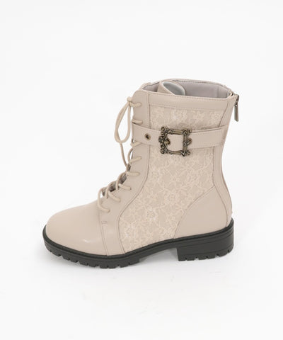 Lace Work Boots with Belt