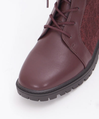 Lace Work Boots with Belt