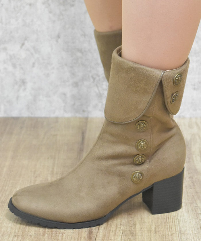 Row Buttons Flap Boots