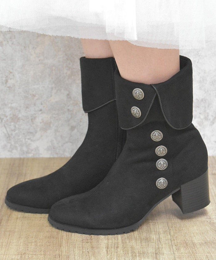 Row Buttons Flap Boots