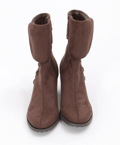 Row Buttons Flap Boots