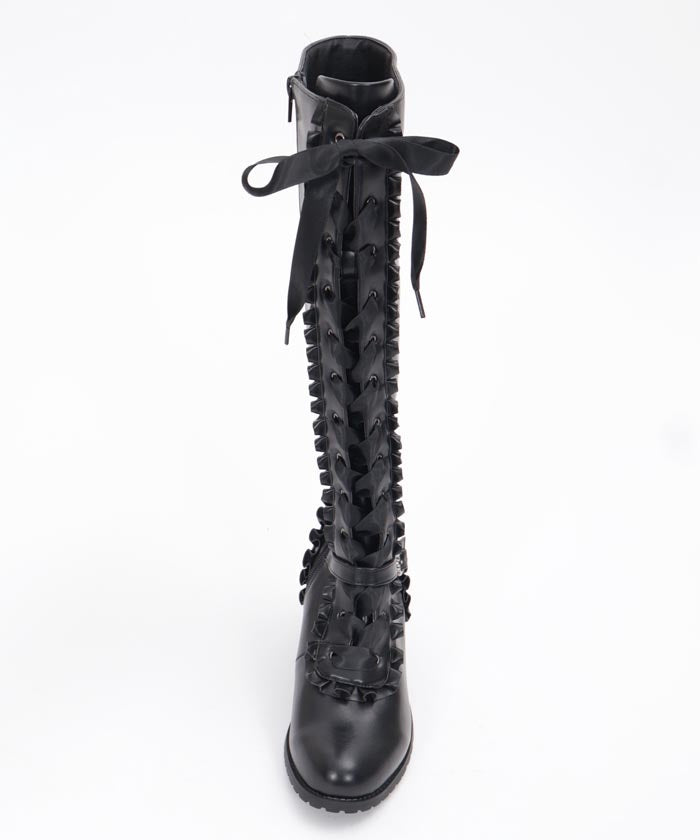 Lace-Up Long Boots