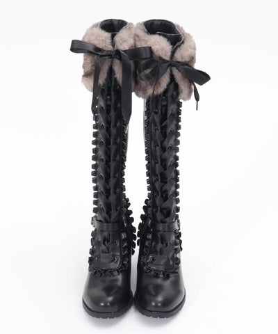 Lace-Up Long Boots