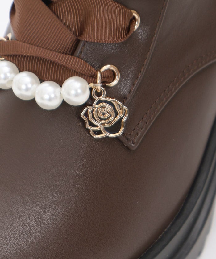 Mid-Calf Boots with Pearl Charm