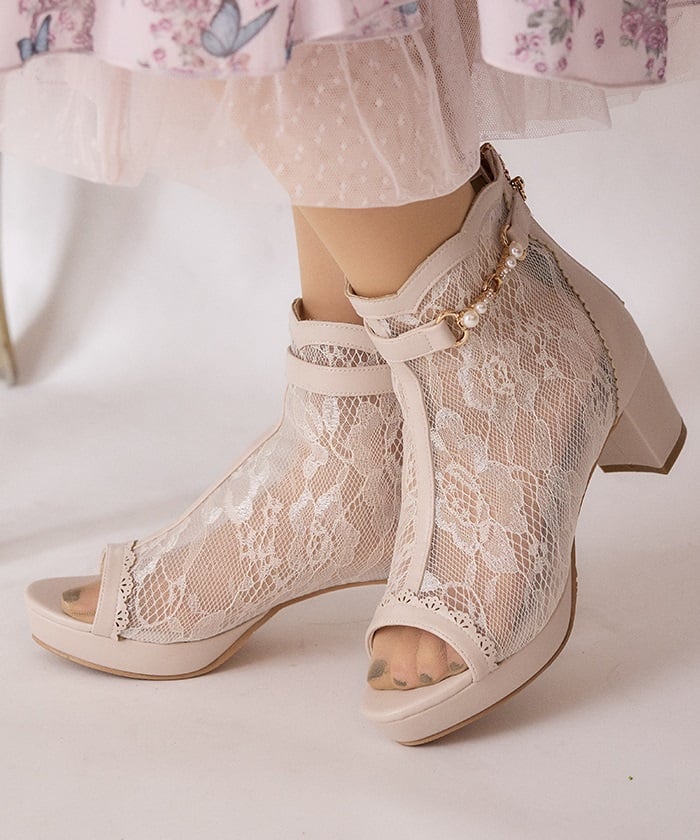 Open Toe Lace Boots