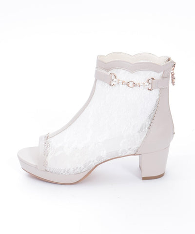 Open Toe Lace Boots