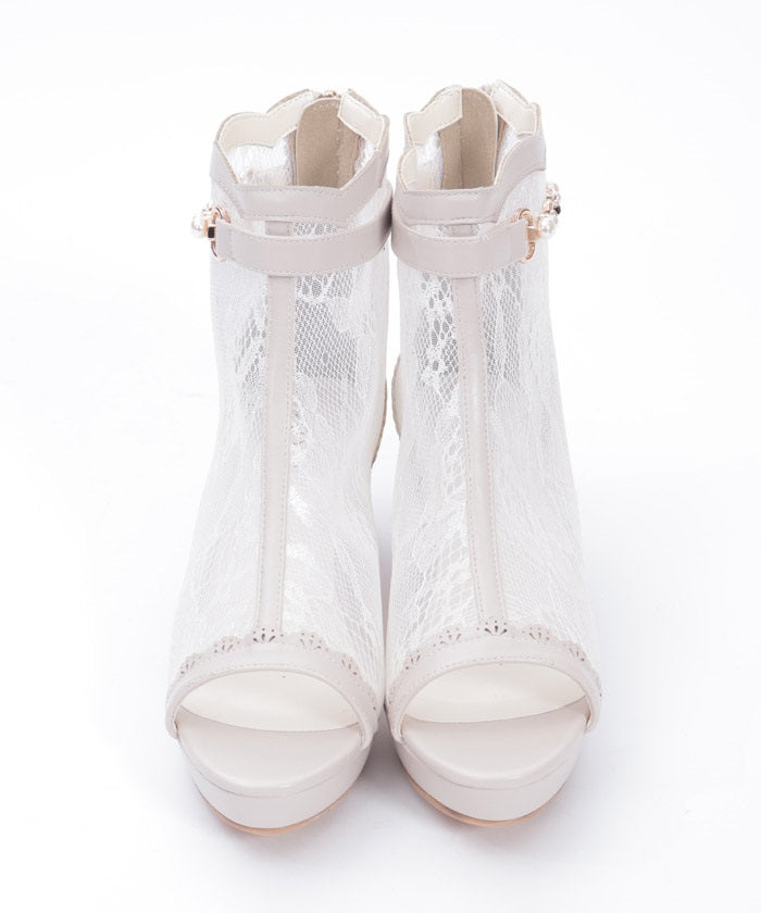 Open Toe Lace Boots