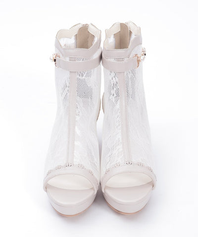 Open Toe Lace Boots