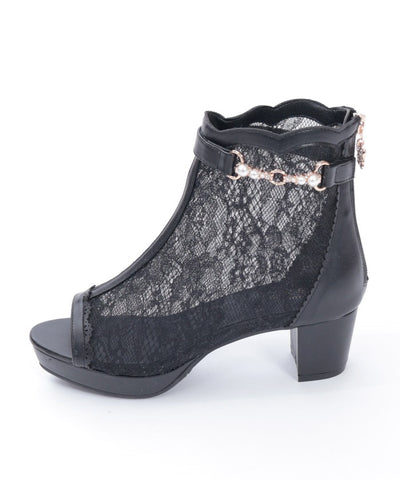 Open Toe Lace Boots