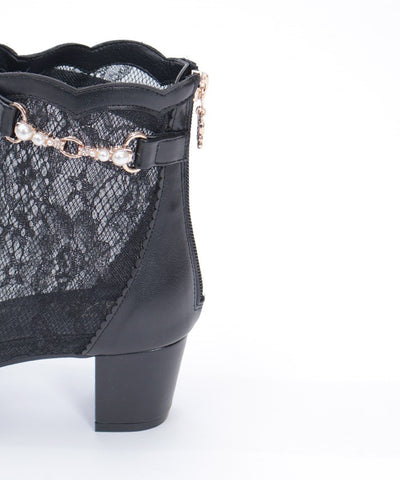 Open Toe Lace Boots