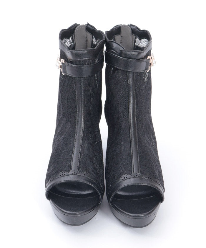 Open Toe Lace Boots