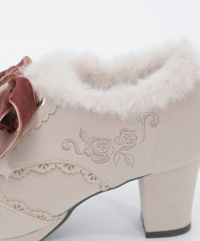 Embroidery Color Scheme Fur Bootie