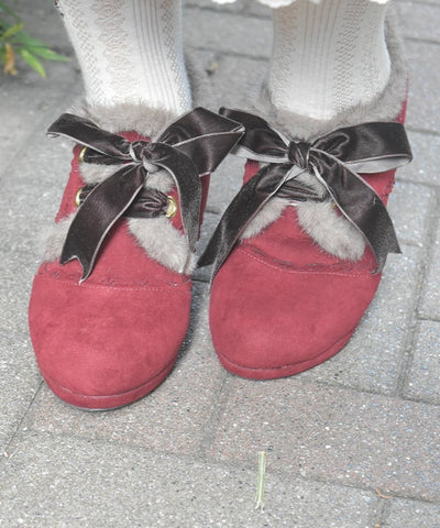 Embroidery Color Scheme Fur Bootie