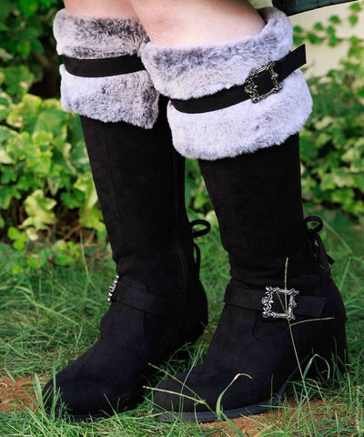 Suede Long Boots with Fur