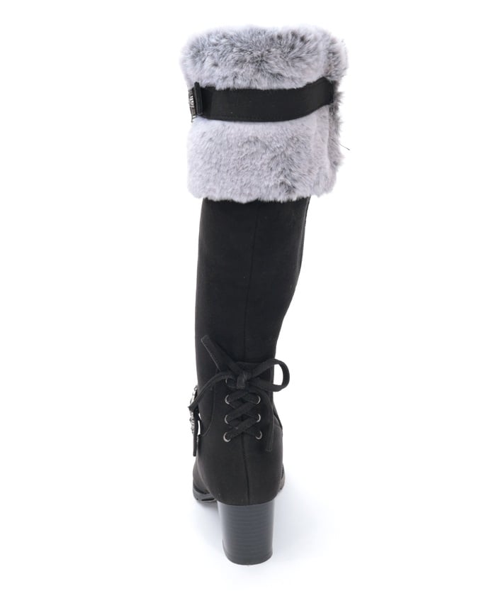 Suede Long Boots with Fur