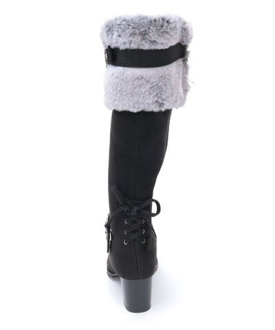 Suede Long Boots with Fur