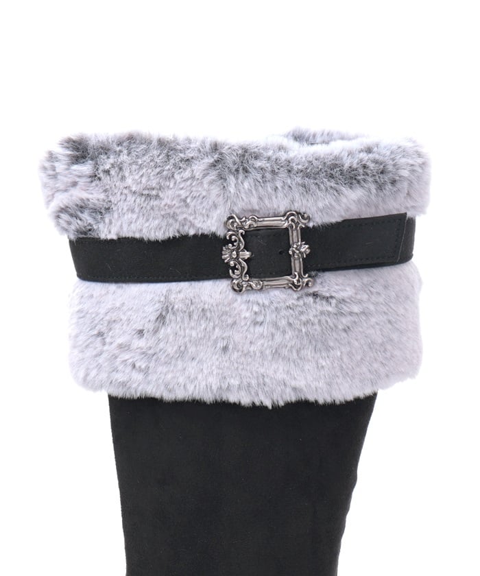 Suede Long Boots with Fur