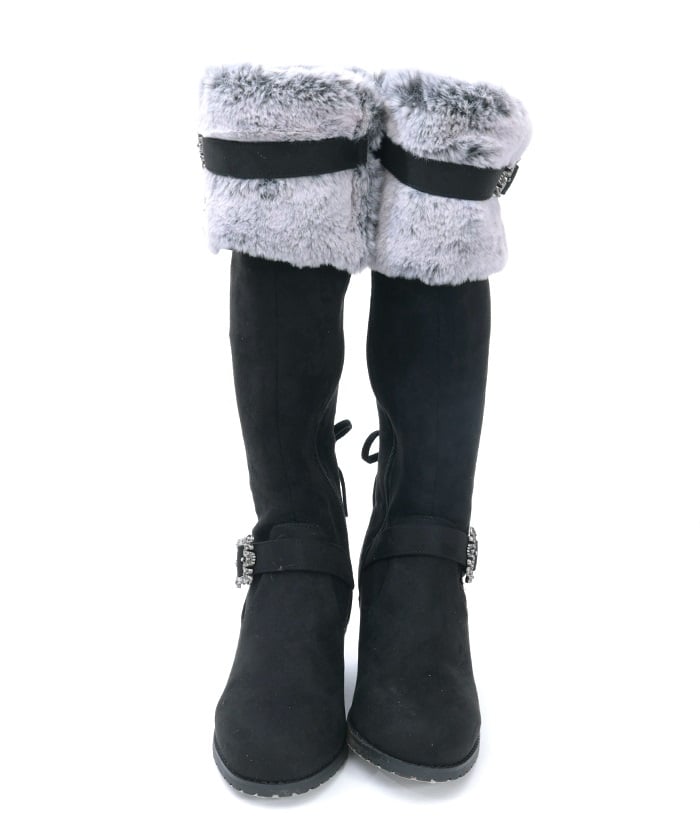 Suede Long Boots with Fur