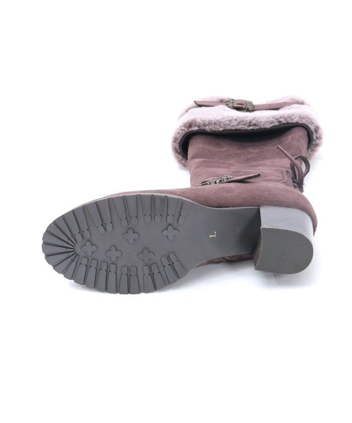 Suede Long Boots with Fur