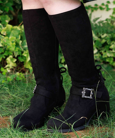 Suede Long Boots with Fur