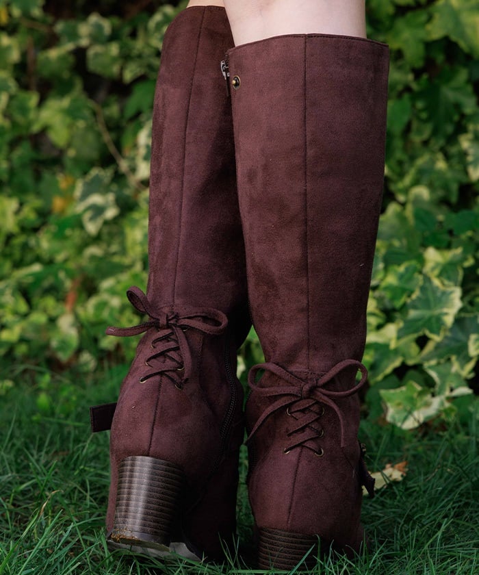 Suede Long Boots with Fur