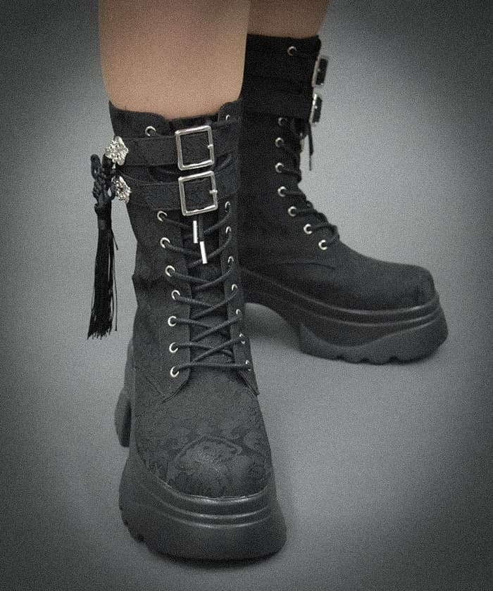 Chinese Button Lug Sole Boots