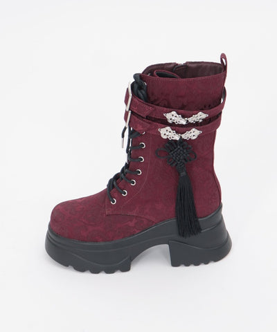 Chinese Button Lug Sole Boots