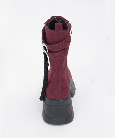 Chinese Button Lug Sole Boots