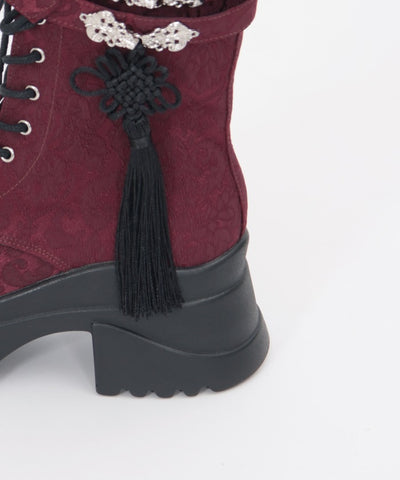 Chinese Button Lug Sole Boots