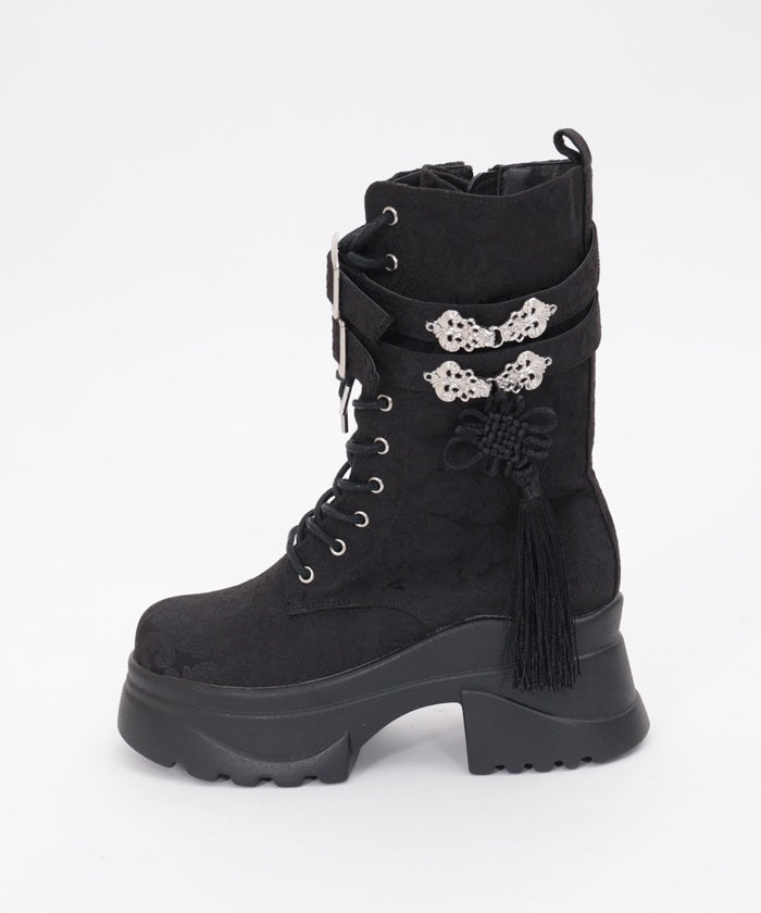 Chinese Button Lug Sole Boots