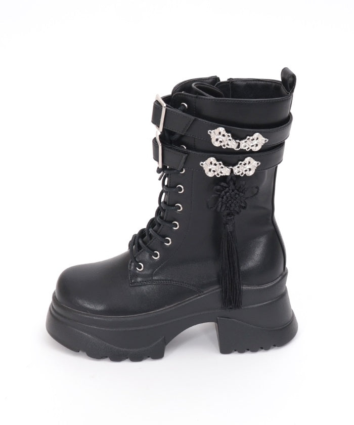 Chinese Button Lug Sole Boots