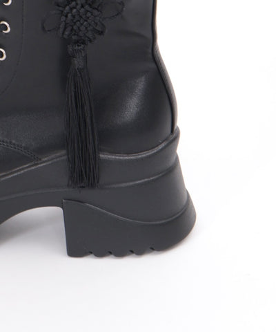 Chinese Button Lug Sole Boots