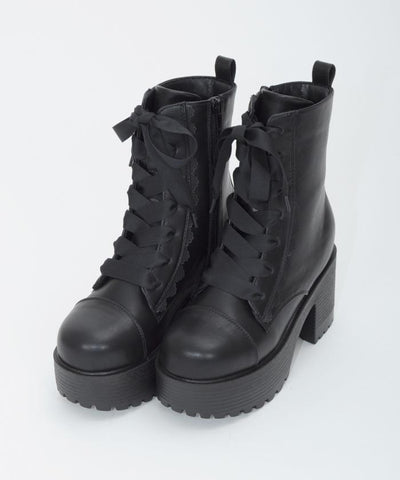 Lace-Up Mid-Calf Boots