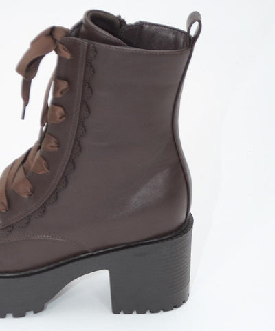 Lace-Up Mid-Calf Boots