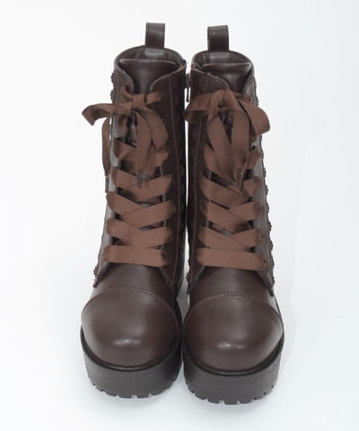 Lace-Up Mid-Calf Boots