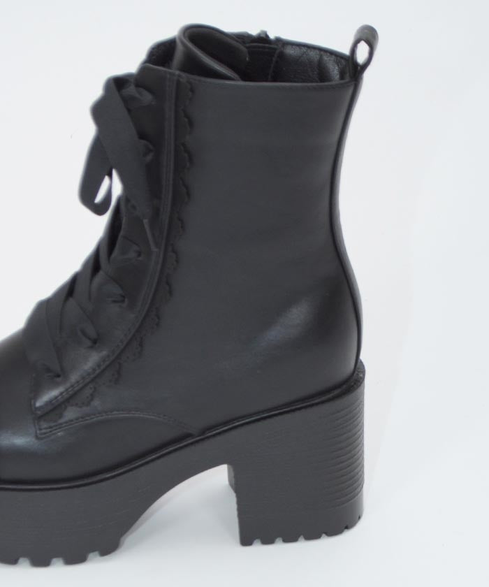 Lace-Up Mid-Calf Boots