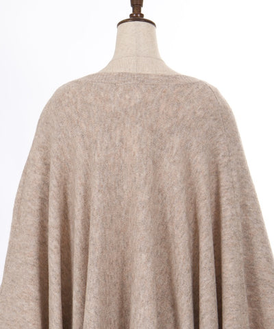 Flower Embroidery Irregular Hem Knit Poncho